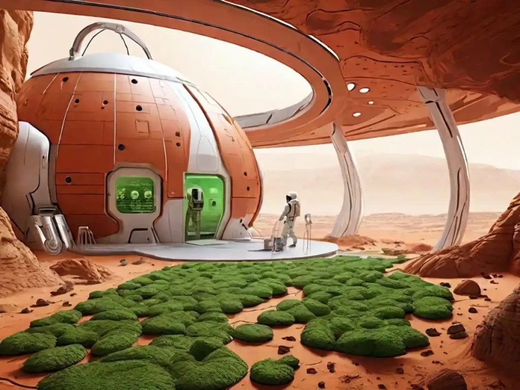 Producing Green on Mars AI Image