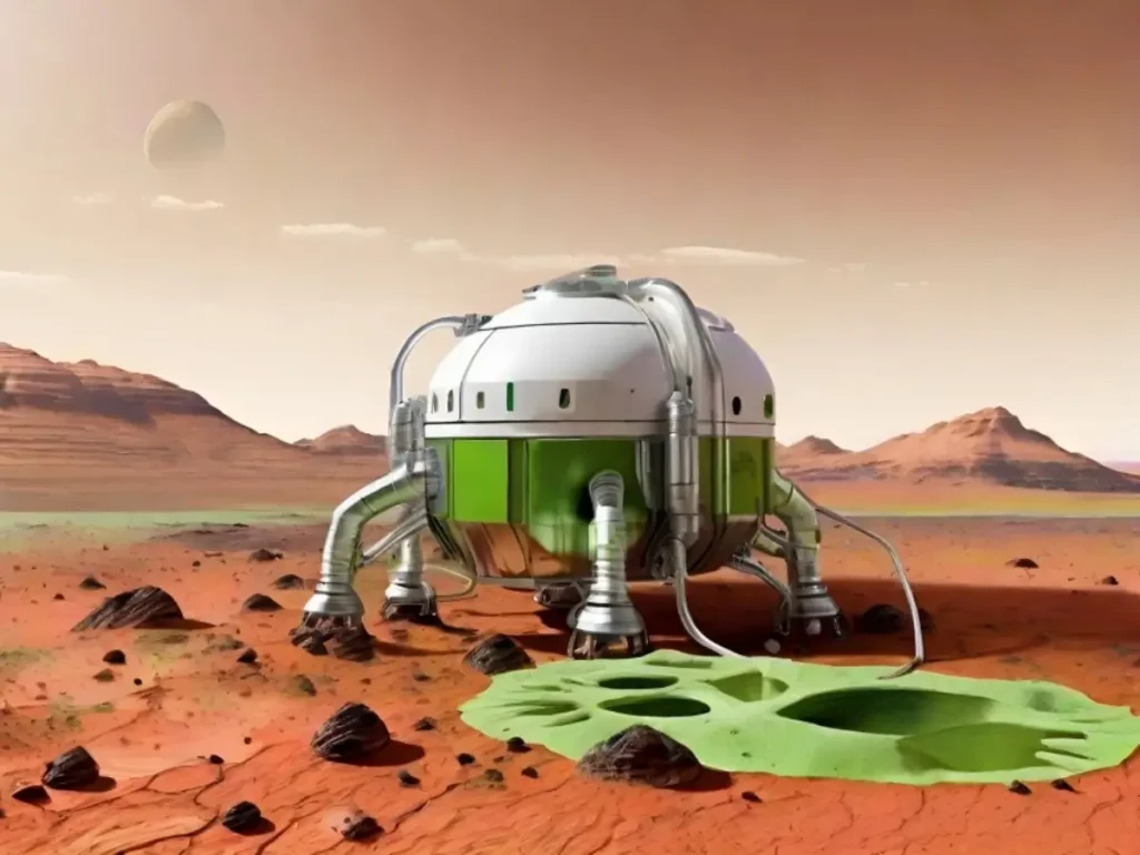 Revolutionizing Mars Colonization Oxygen-Producing Green Living Paint
